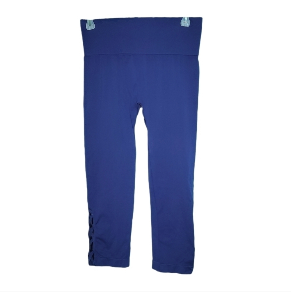 JW Style Mid-rise Cobalt Blue Seamless Capri Leggings Women's Size S/M